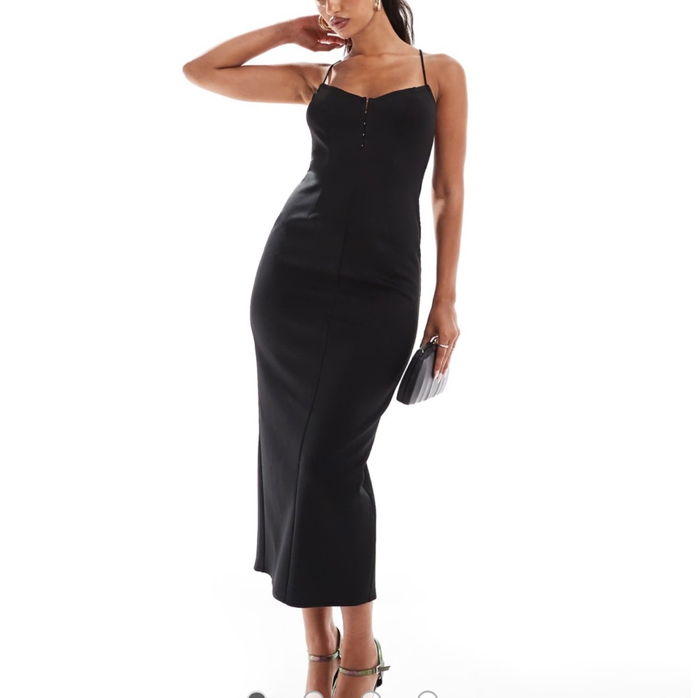 ASOS Black Midi Dress, Sz 12